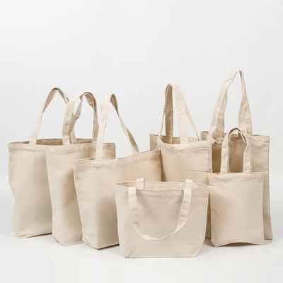 Niedriges MOQ Öko-freundliche Einkaufstüte Leere einfache Leinwand Baumwolltote-Tasche mit benutzerdefiniertem Logo