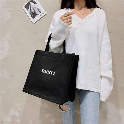 Gemachte Eco-Shopping-Tasche Leinwand-Messenger-Tasche Baumwolle-Tote-Geschenktasche mit großer Kapazität