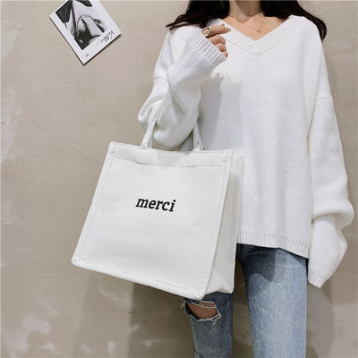 Gemachte Eco-Shopping-Tasche Leinwand-Messenger-Tasche Baumwolle-Tote-Geschenktasche mit großer Kapazität