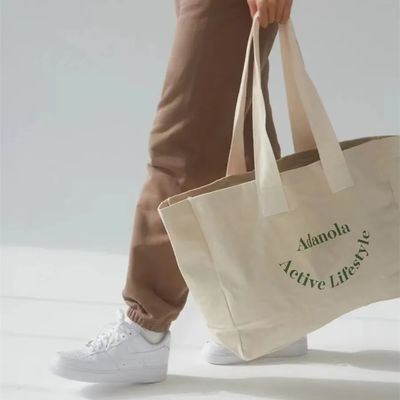 Individuelles Logo Übergröße Große Frauen Wochenende Party Baumwolle Leinwand Strand Geschenk Shopping Tote Bag