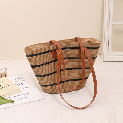 Handgefertigte Raffia Stroh Beach Bag für Unisex Sommer Eimer Tote Stil Korb