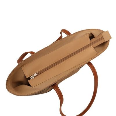 Handgefertigte Raffia Stroh Beach Bag für Unisex Sommer Eimer Tote Stil Korb