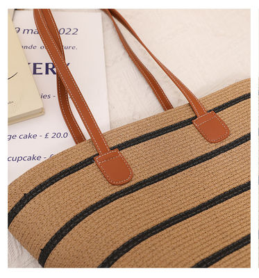 Handgefertigte Raffia Stroh Beach Bag für Unisex Sommer Eimer Tote Stil Korb