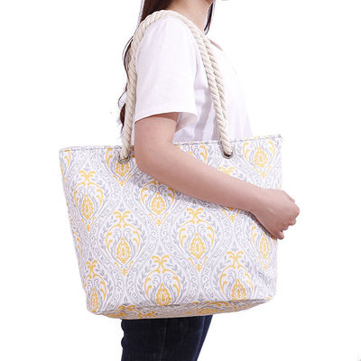 Mittelgroße, benutzerdefinierte, gestreifte Baumwoll-Tote-Taschen mit Leinwandseilgriff, perfektes Geschenk.