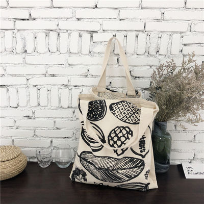 Stil Blattdruck Dicke Leinwandtasche Große Kapazität Lebensmittelgeschäfte mit individuellem Logo