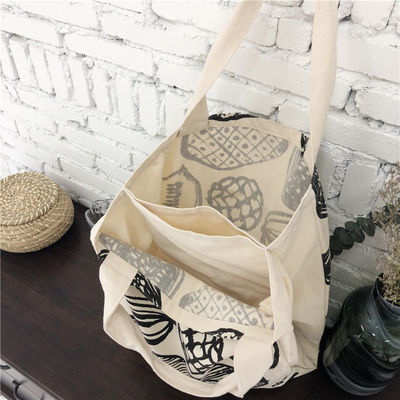 Stil Blattdruck Dicke Leinwandtasche Große Kapazität Lebensmittelgeschäfte mit individuellem Logo
