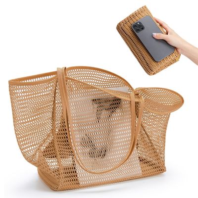 Mehrfachverwendbare Mesh-Strandtasche für Frauen im Freien