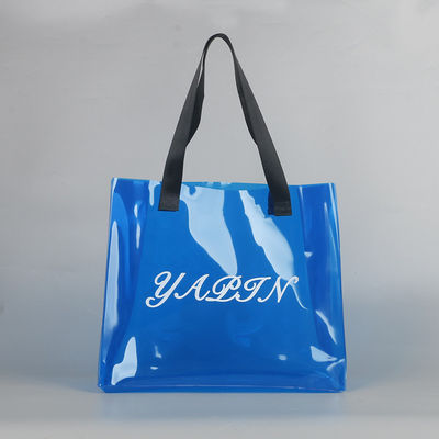 Farbenfrohe Transparente PVC-Tote-Tasche mit umweltfreundlichem Seidenbildschirm-Logo