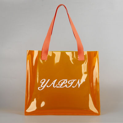 Farbenfrohe Transparente PVC-Tote-Tasche mit umweltfreundlichem Seidenbildschirm-Logo