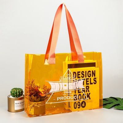 Mittelklasse Custom Logo Klar Transparent Wasserdicht PVC Tote Tasche