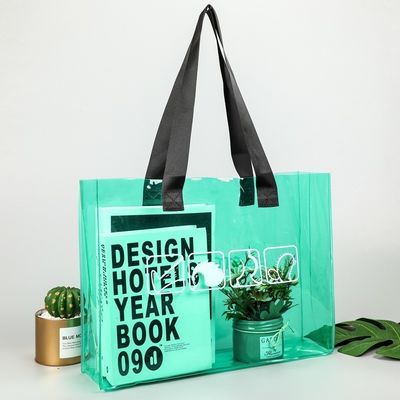 Mittelklasse Custom Logo Klar Transparent Wasserdicht PVC Tote Tasche