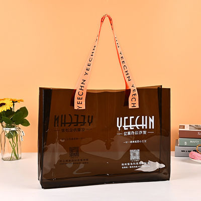 Umweltfreundliches, benutzerdefiniertes Logo, klare, transparente, wasserdichte PVC-Tote-Tasche mit Reißverschluss und Tasche
