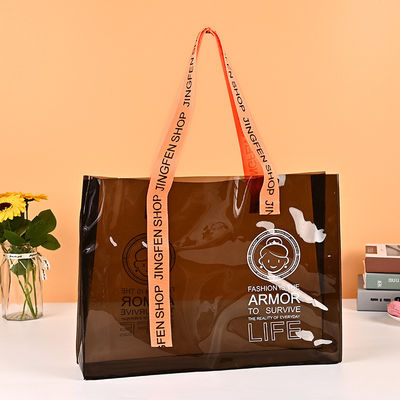 Umweltfreundliches, benutzerdefiniertes Logo, klare, transparente, wasserdichte PVC-Tote-Tasche mit Reißverschluss und Tasche