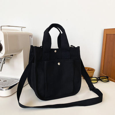 Geschenke Langlebige Baumwolltuch-Shopping-Tote-Tasche mit Crossbody-Gurt und mehreren Taschen