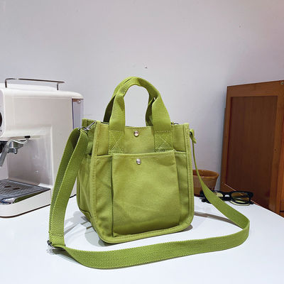 Geschenke Langlebige Baumwolltuch-Shopping-Tote-Tasche mit Crossbody-Gurt und mehreren Taschen