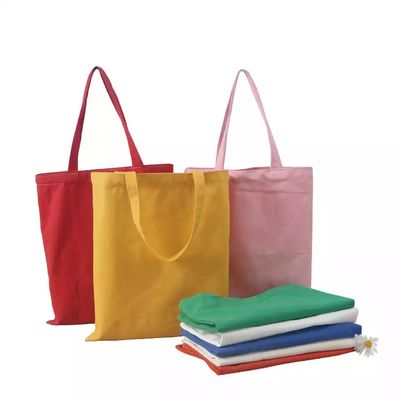Silk Screen Printed Eco Canvas Bag Damen Shopping Tote mit Taschen und Briefmuster
