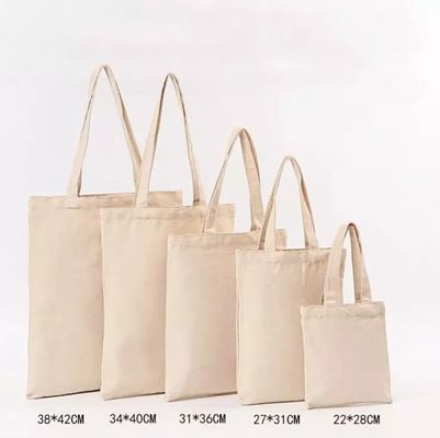 Silk Screen Printed Eco Canvas Bag Damen Shopping Tote mit Taschen und Briefmuster