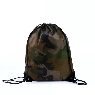 Seidenbildschirm gedruckt Custom Logo Nylon Polyester 210D Promotion Fitnessstudio Drawstring Rucksack