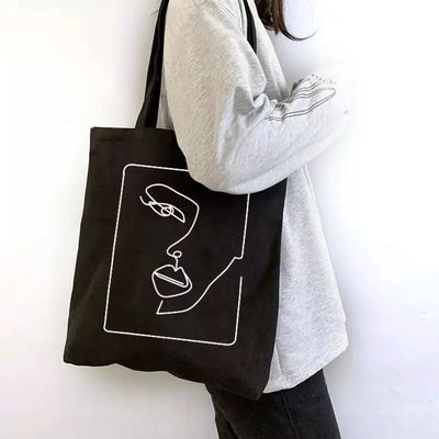 Akzeptable OEM/ODM angepasste Briefmuster Leinwand Stoff Tote Tasche für Lebensmittelgeschäfte