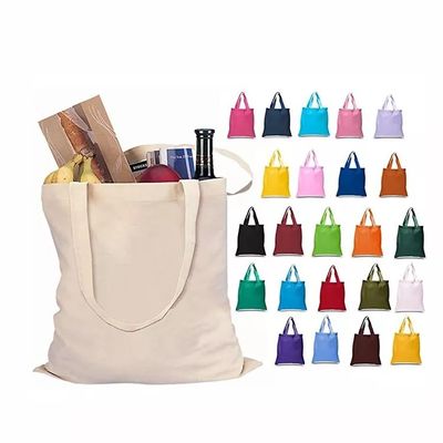 Custom Logo Eco Blank Einkaufstüte Bio Baumwolle Leinwand Tote mit individueller Farbe