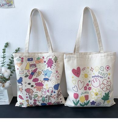 Zeichentrickfilm-Druck-Leinwand-Tote-Tasche für das tägliche Schulleben Umweltfreundlich und maßgeschneiderte Farbe
