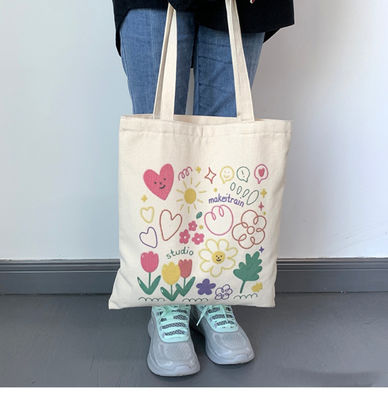 Zeichentrickfilm-Druck-Leinwand-Tote-Tasche für das tägliche Schulleben Umweltfreundlich und maßgeschneiderte Farbe