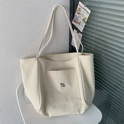 Anpassungsfarbige Eco Canvas Tote Bag für Frauen Großkapazität und OEM / ODM akzeptabel