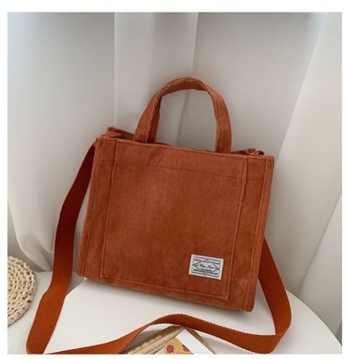 Fashion Crossbody Corduroy Tote Bag mit verstellbarem Gurt mit individuellem Logo