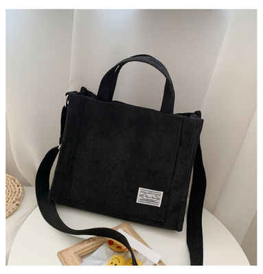 Fashion Crossbody Corduroy Tote Bag mit verstellbarem Gurt mit individuellem Logo