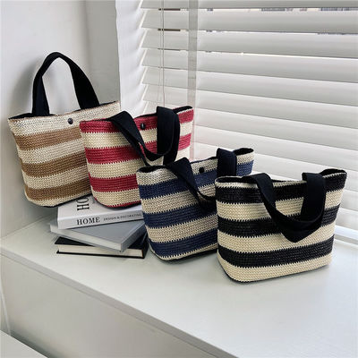Eco-Friendly Stroh Gewebte Handtasche für Frauen 2022 Beach Tote Damen Muster Typ Andere