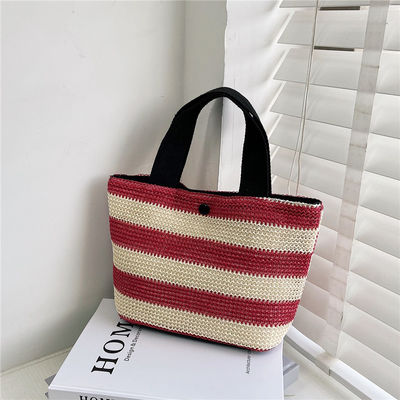 Eco-Friendly Stroh Gewebte Handtasche für Frauen 2022 Beach Tote Damen Muster Typ Andere