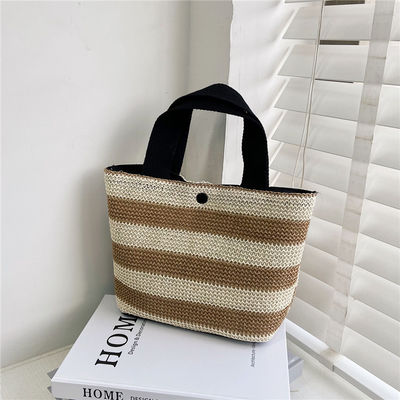 Eco-Friendly Stroh Gewebte Handtasche für Frauen 2022 Beach Tote Damen Muster Typ Andere