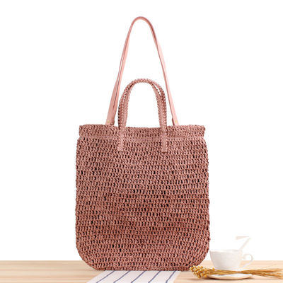 Geschlecht Sommer-Schultertasche für Frauen Hohl aus Stroh Handgefertigt Seil Gewebter Tote