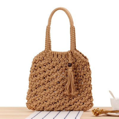 Tassel Fashion Frauen Schultertasche mit Strohgewebtem Tote und kundenspezifischem Logo-Design