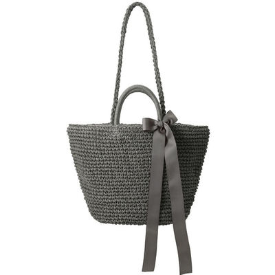 Strohgewebte Tasche Eimer Muster für Frauen Tote Strandtasche 2023 Strand Saison Verkauf
