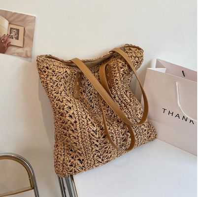 2022 Fashion Handtasche Sommer Strohbewebe Strandtasche Tote-Tasche mit individuellem Logo