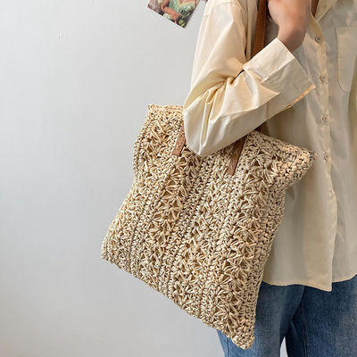 2022 Fashion Handtasche Sommer Strohbewebe Strandtasche Tote-Tasche mit individuellem Logo