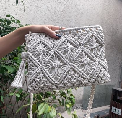 Andere Muster Art Handgefertigt Baumwollseil Stroh Frauen Handtaschen Vintage Tassels Strandtaschen