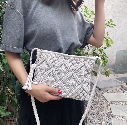 Andere Muster Art Handgefertigt Baumwollseil Stroh Frauen Handtaschen Vintage Tassels Strandtaschen