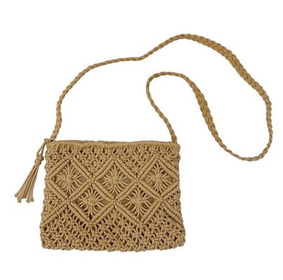 Andere Muster Art Handgefertigt Baumwollseil Stroh Frauen Handtaschen Vintage Tassels Strandtaschen