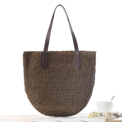Frauen Strohtaschen Sommer Natur Raffia Stroh Strandtasche mit zwei Griffe Neueste Ankunft