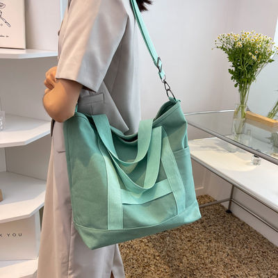 Custom Logo Farbe Öko Baumwolle Leinwand Tote Schultertasche für Modedesign