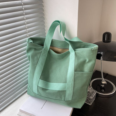 Custom Logo Farbe Öko Baumwolle Leinwand Tote Schultertasche für Modedesign