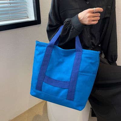 Custom Logo Farbe Öko Baumwolle Leinwand Tote Schultertasche für Modedesign