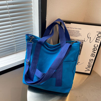 Custom Logo Farbe Öko Baumwolle Leinwand Tote Schultertasche für Modedesign