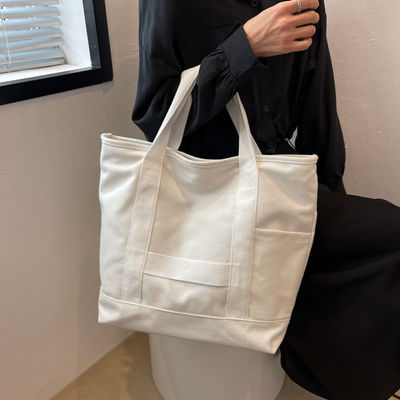 Custom Logo Farbe Öko Baumwolle Leinwand Tote Schultertasche für Modedesign