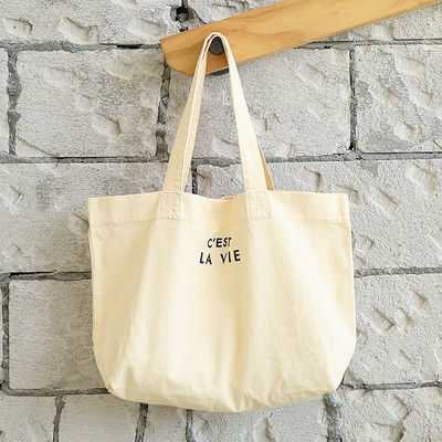 Eco-Friendly Canvas Casual Tote Shoulder Shopping Bag mit Logo und Muster