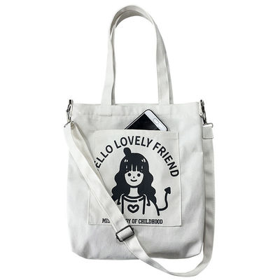 Tagesschulleben Schultertasche für Frauen Umweltfreundliche Leinwand-Tote-Logo