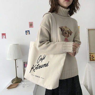 Customized Logo Customized Fashion Recycling Shopping Baumwollbeutel Tote-Tasche gedruckte Leinwandbeutel
