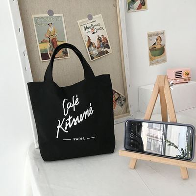 Customized Logo Customized Fashion Recycling Shopping Baumwollbeutel Tote-Tasche gedruckte Leinwandbeutel